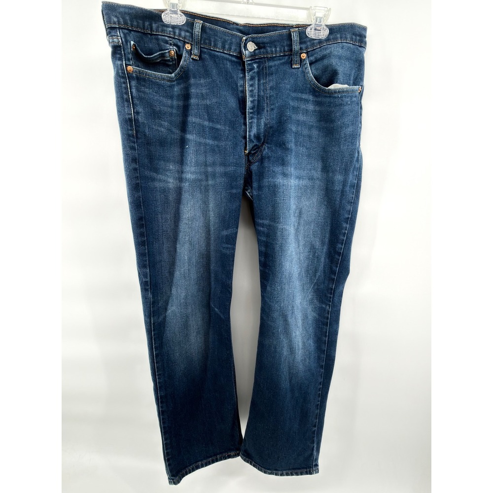 Levi's 514 Straight Fit Jeans Mens 38x30 Blue Dark Wash WaterLess Stretch Denim